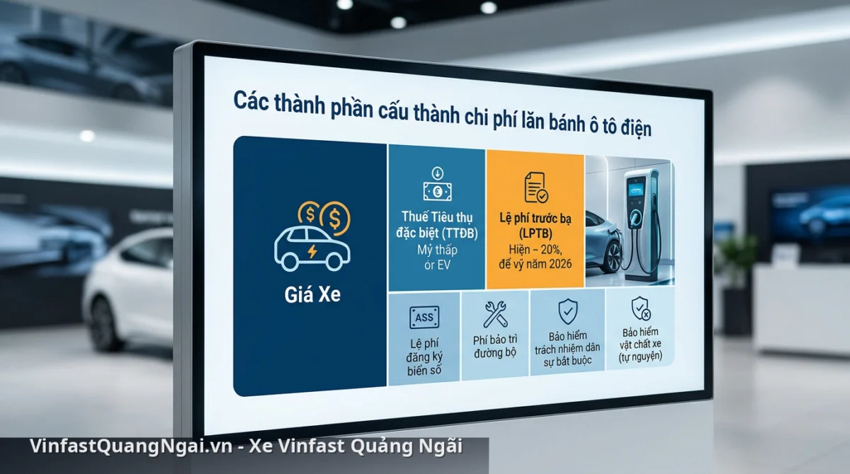 Các khoản chi phí đăng ký và hoàn thiện thủ tục cho xe ô tô điện VinFast - giá lăn bánh vinfast 2026