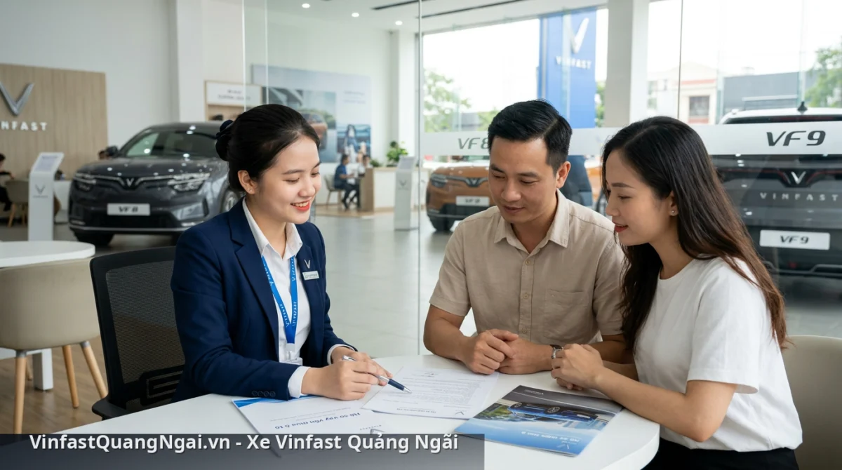 Nhân viên tư vấn chi tiết về các gói tài chính và hạn mức vay - thủ tục vay mua ô tô vinfast